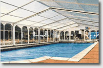 Secure ground fixed swimming pool enclosure.